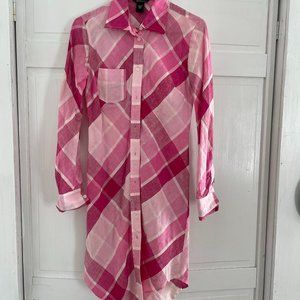 Victoria's Secret Pink Plaid Shirt Dress